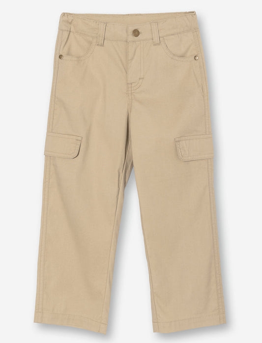 Pantalon uni à jambe droite pour petit garçon