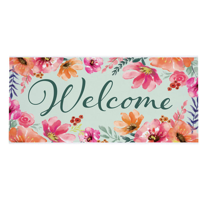 Pastels of Nature Flocked Coir Sassafras Switch Mat - Welcome
