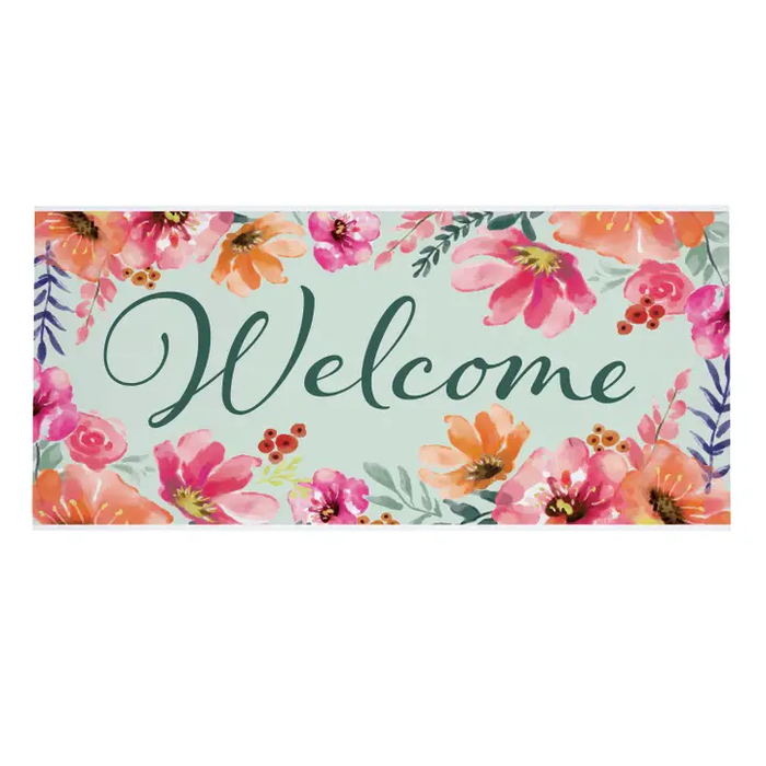 Pastels of Nature Flocked Coir Sassafras Switch Mat - Welcome