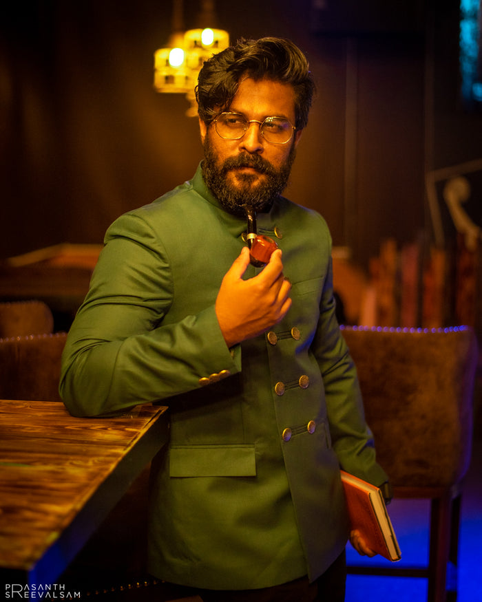 Pear Green Double Breasted Jodhpuri Bandhgala