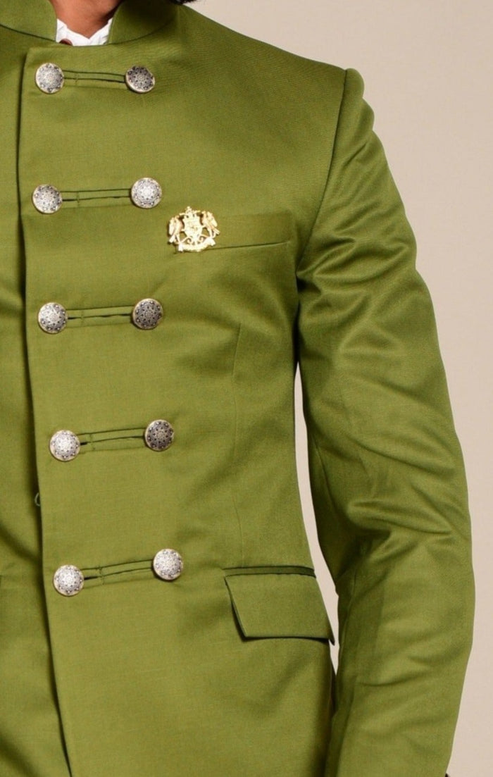 Pear Green Double Breasted Jodhpuri Bandhgala