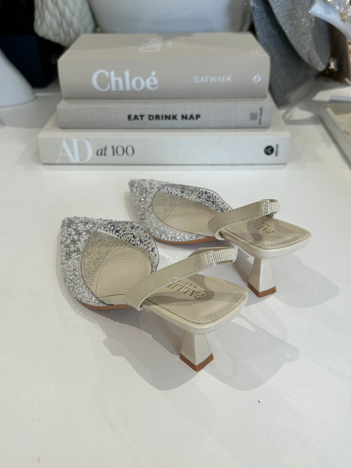 Pearl/Diamante Slingback Strap Heels