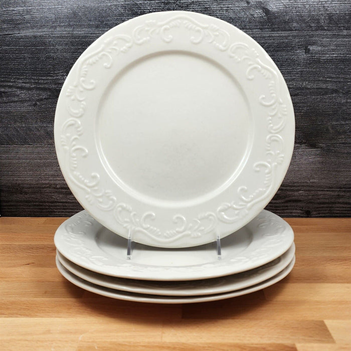 Pfaltzgraff Charlotte 4 Piece Dinner Plate 10” 27cm White Tableware Dinnerware