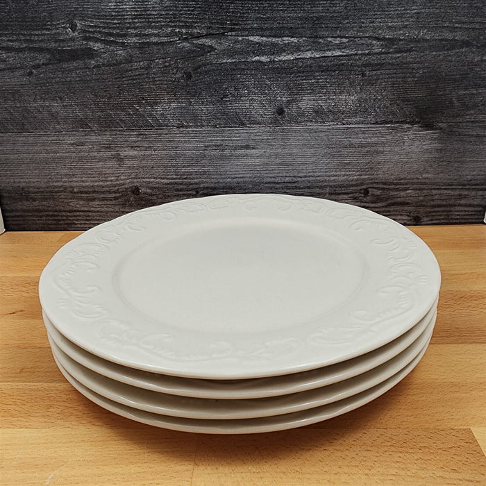 Pfaltzgraff Charlotte 4 Piece Dinner Plate 10” 27cm White Tableware Dinnerware