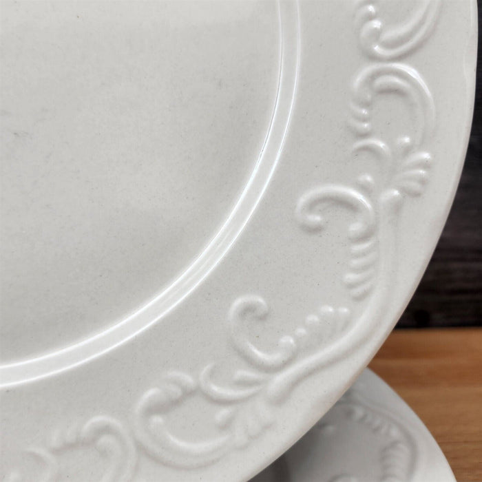 Pfaltzgraff Charlotte 4 Piece Dinner Plate 10” 27cm White Tableware Dinnerware