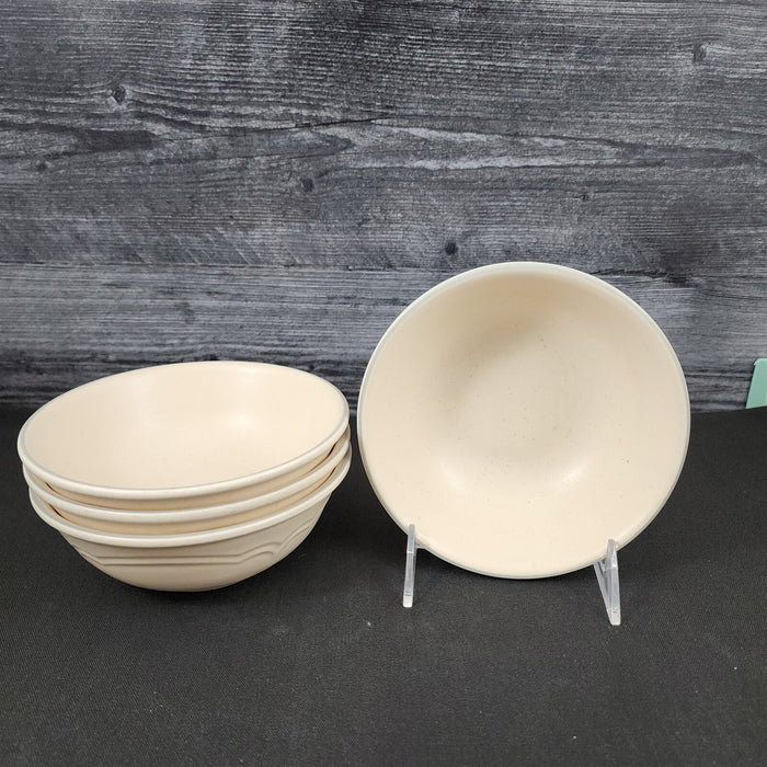 Pfaltzgraff Remembrance 4 Soup Cereal Bowls Pink Peach White Flowers Stoneware