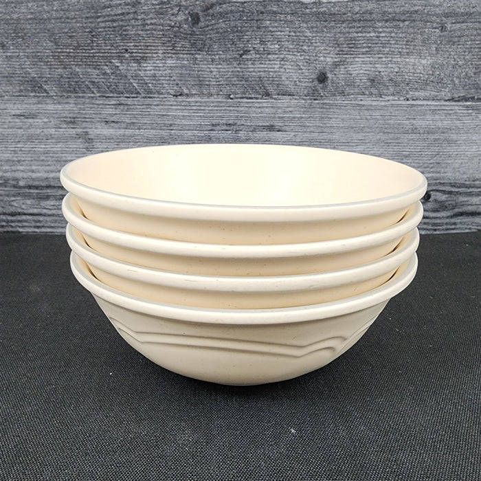 Pfaltzgraff Remembrance 4 Soup Cereal Bowls Pink Peach White Flowers Stoneware