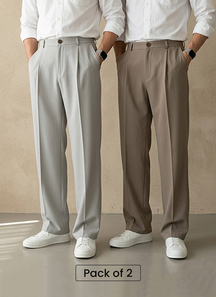 Pick Any 2 Korean Single Pleated Trousers Combo