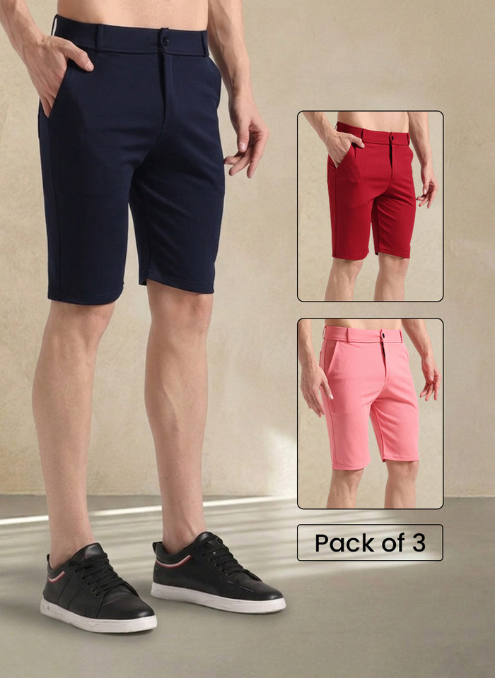Pick any 3 Lycra Chinos Shorts combo