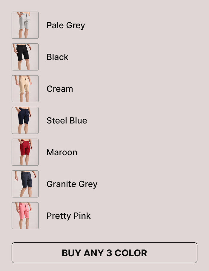Pick any 3 Lycra Chinos Shorts combo