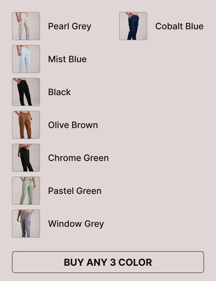 Pick any 3 Outer Mesh Cargo Track Pant Combo