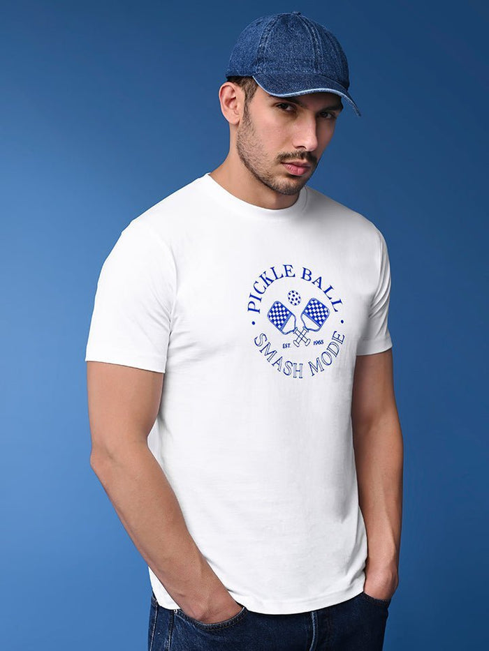 Pickleball White Cotton Single Jersey Tee