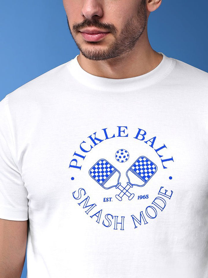 Pickleball White Cotton Single Jersey Tee