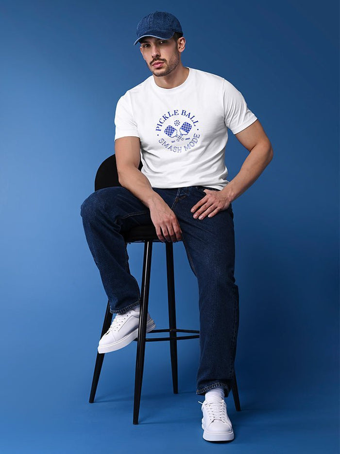 Pickleball White Cotton Single Jersey Tee