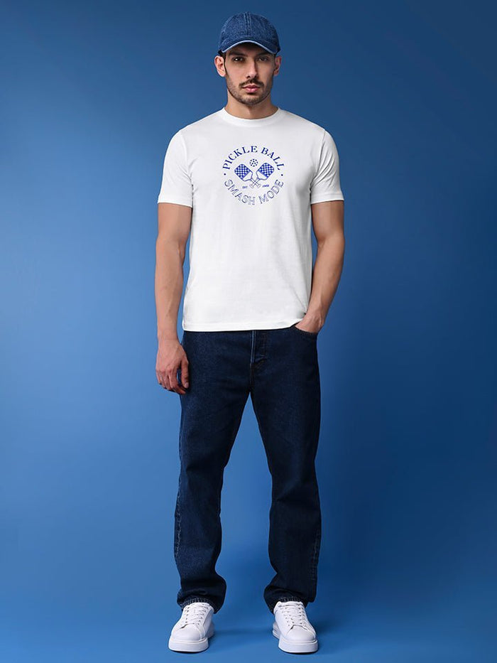 Pickleball White Cotton Single Jersey Tee