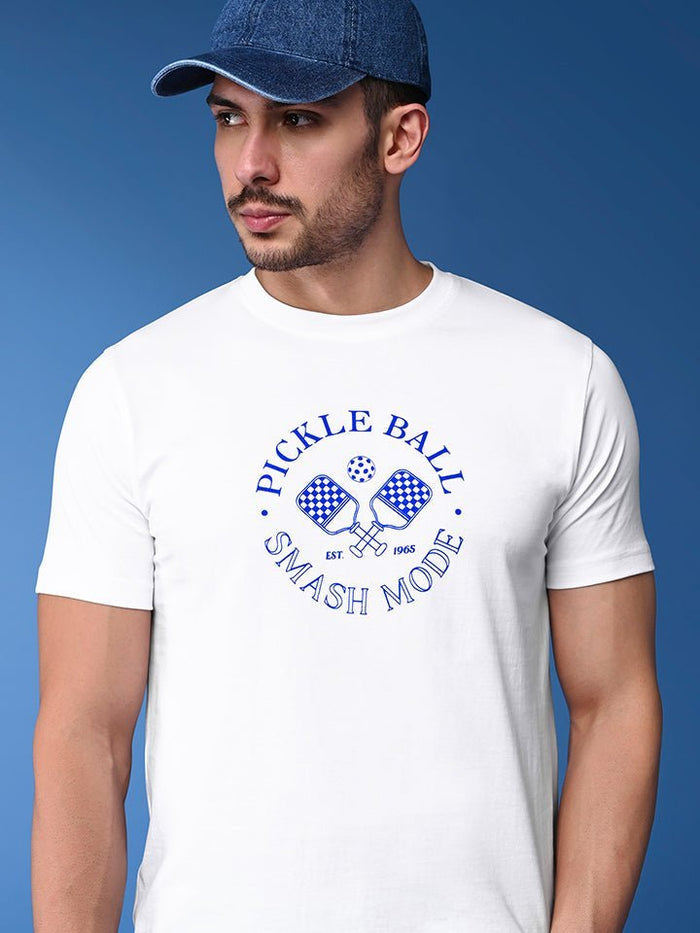 Pickleball White Cotton Single Jersey Tee