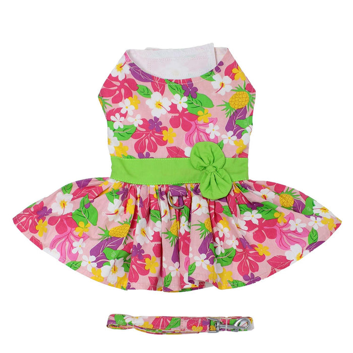 Pink Hawaiian Harness Dress & Leash