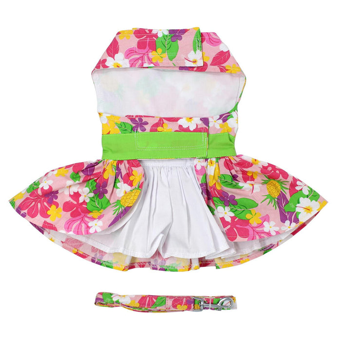 Pink Hawaiian Harness Dress & Leash