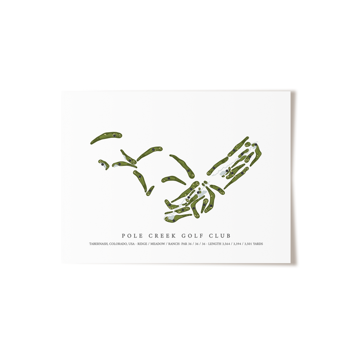 Pole Creek Golf Club | Golf Course Map | Unframed