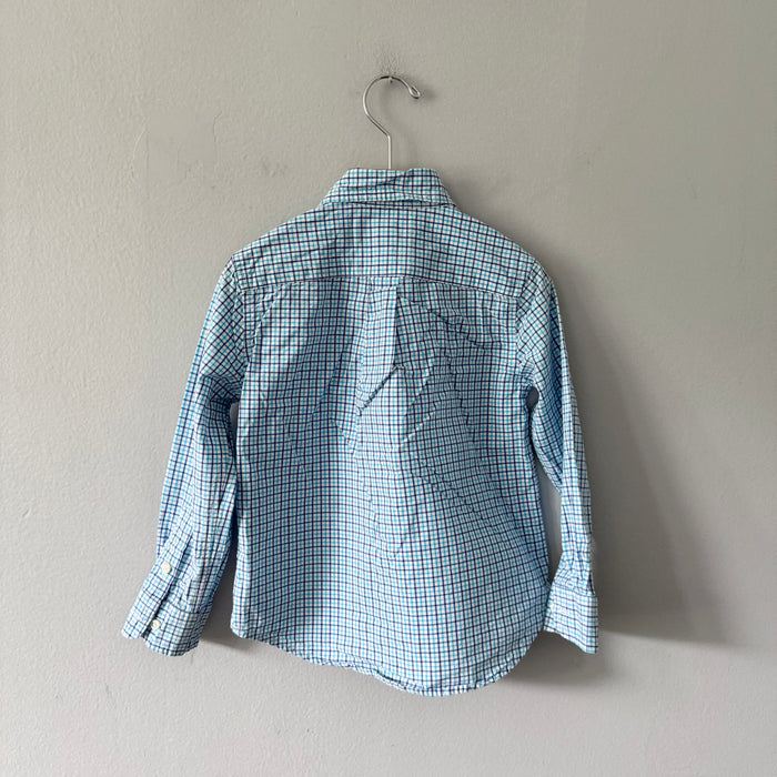 Polo Ralph Lauren	/ Blue checked dress shirt / 4Y