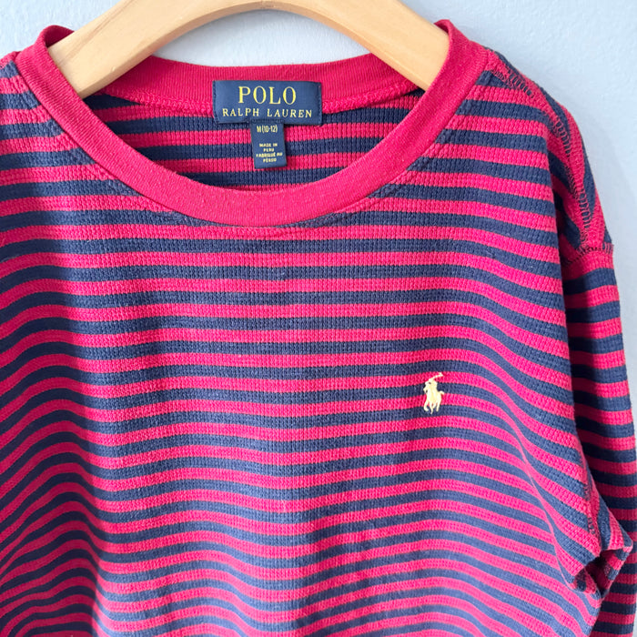 Polo Ralph Lauren / Red navy stripe waffle top / 10-12Y