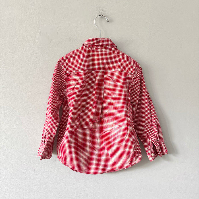 Polo Ralph Lauren / Red white checked dress shirt / 4Y