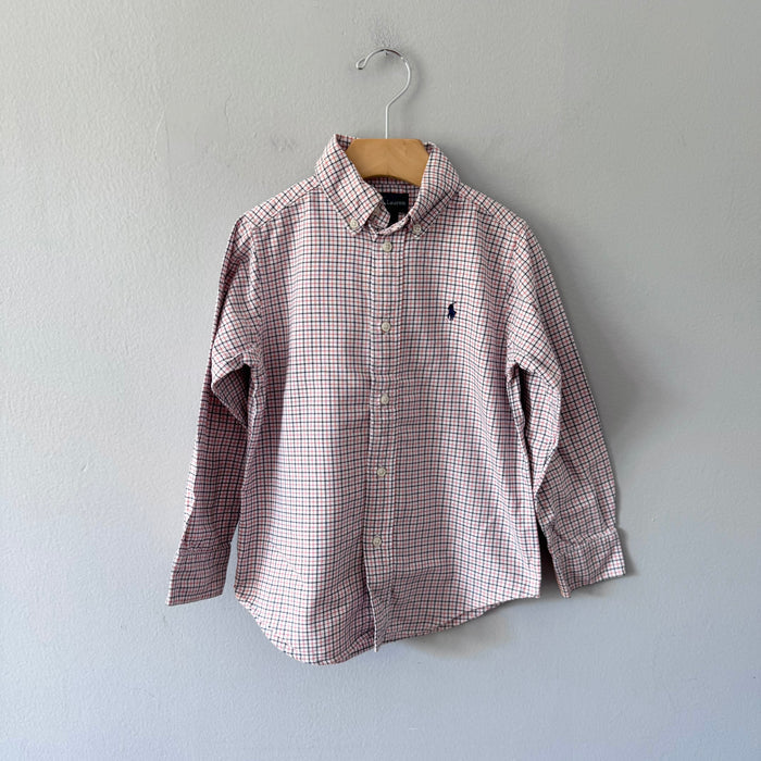 Polo Ralph Lauren	/ White orange check shirt / 5Y