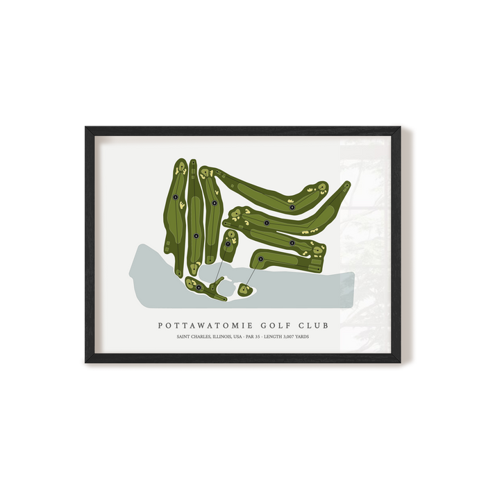 Pottawatomie Golf Club | Golf Course Map | Black Frame