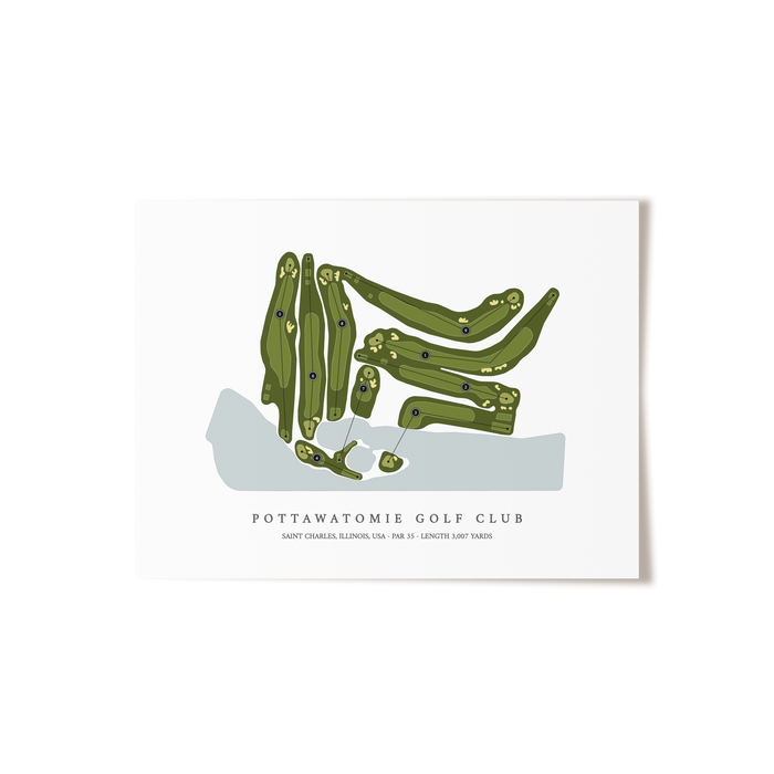 Pottawatomie Golf Club | Golf Course Map | Unframed