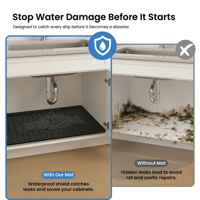 Premium Waterproof Under Sink Mat – 25" × 22"