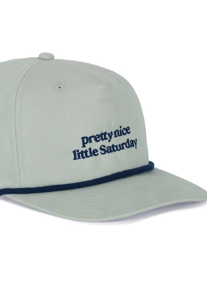 dad brand Pretty Nice Little Saturday Grey Rope Hat embroidered