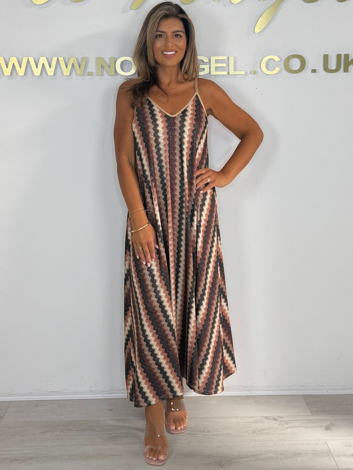 Printed Floaty Pleated Spaghetti Strap Dress (5 Colours)