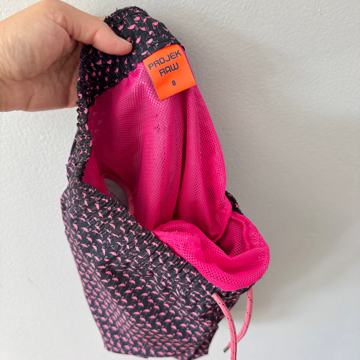 Projek Raw / Navy x flamingo swim trunks / 8Y - New with tag
