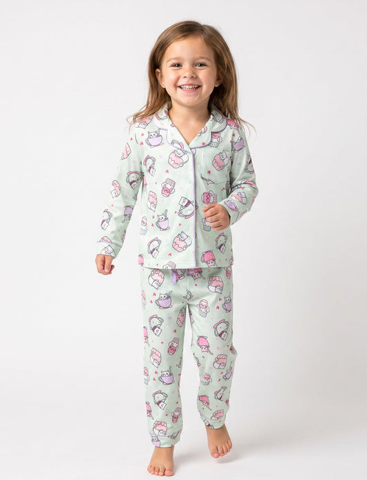 Pyjama 2 pièces avec accessoire imprimé à manches longues pour fille