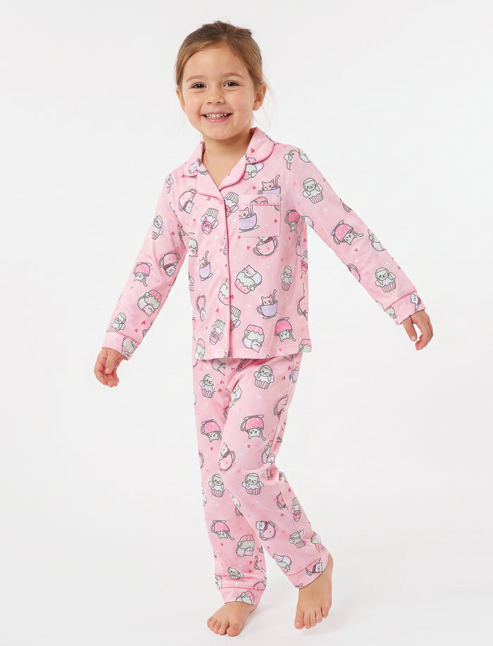 Pyjama 2 pièces avec accessoire imprimé à manches longues pour fille