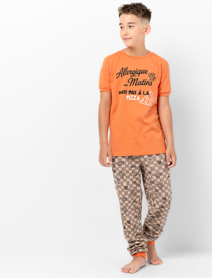 Pyjama 2 pièces en tricot imprimé à l’avant pour garçon