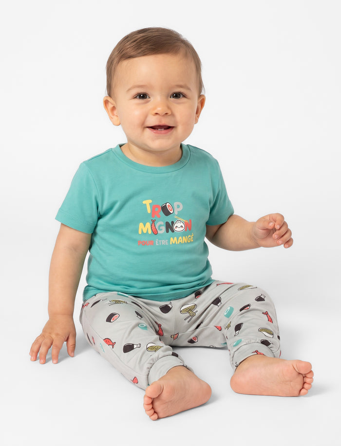 Pyjama 2 pièces imprimé à l’avant à manches courtes pour bébé garçon