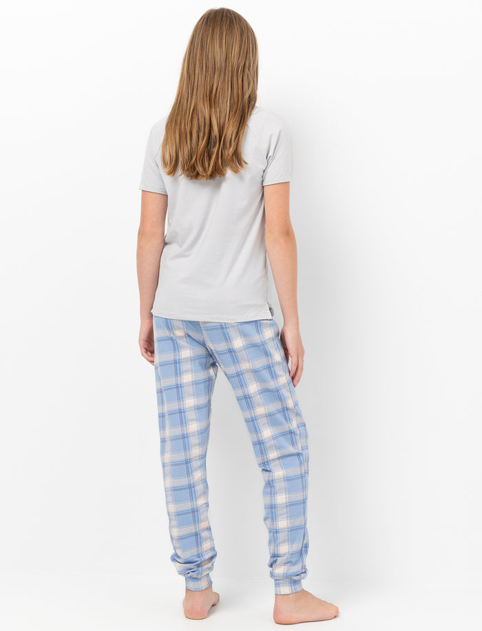 Pyjama 2 pièces imprimé à l’avant à manches courtes pour fille