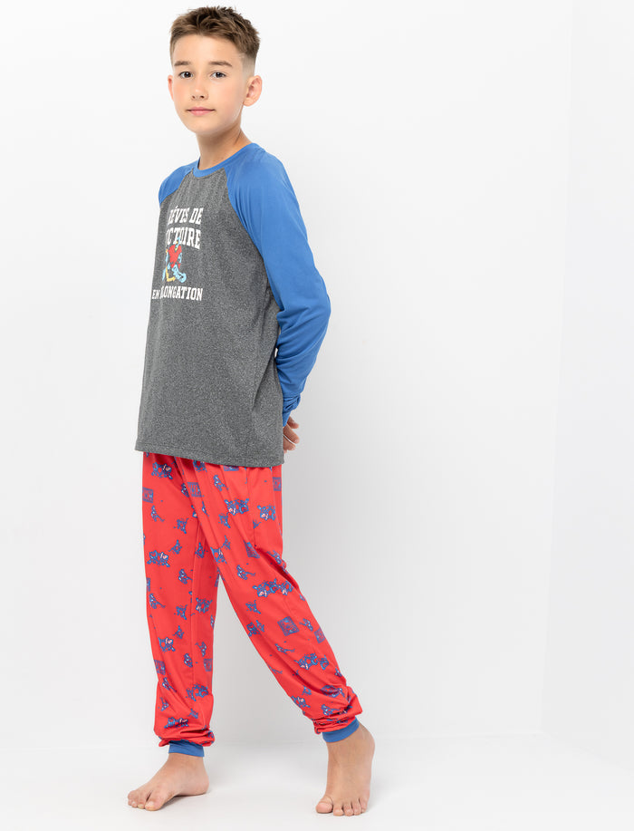 Pyjama 2 pièces imprimé à l’avant à manches longues pour garçon