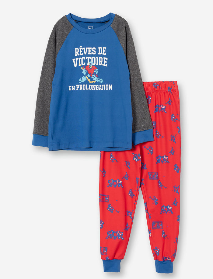 Pyjama 2 pièces imprimé à l’avant à manches longues pour garçon