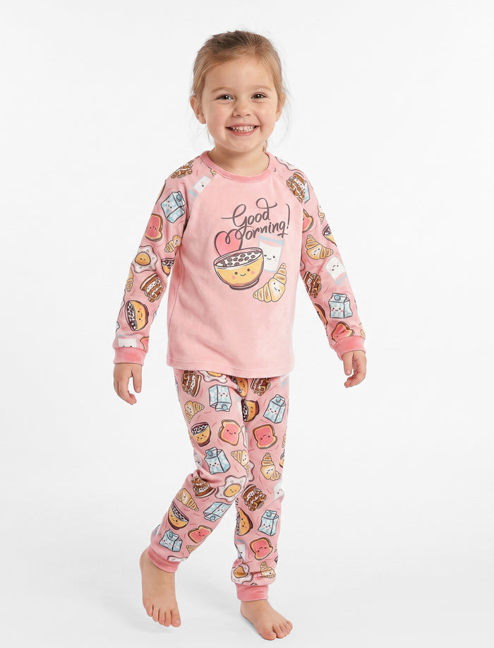 Pyjama 2 pièces imprimé à manches longues pour fille