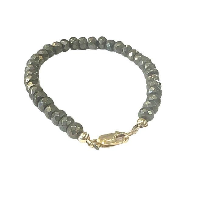 Pyrite gemstone bracelet, beaded  gemstone bracelet, jewelry