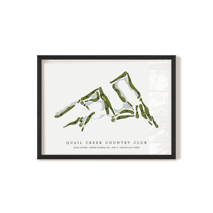 Quail Creek Country Club - Quail Course | Golf Course Map | Black Frame