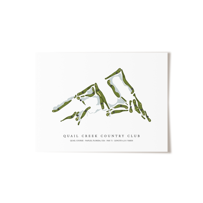 Quail Creek Country Club - Quail Course | Golf Course Map | Unframed