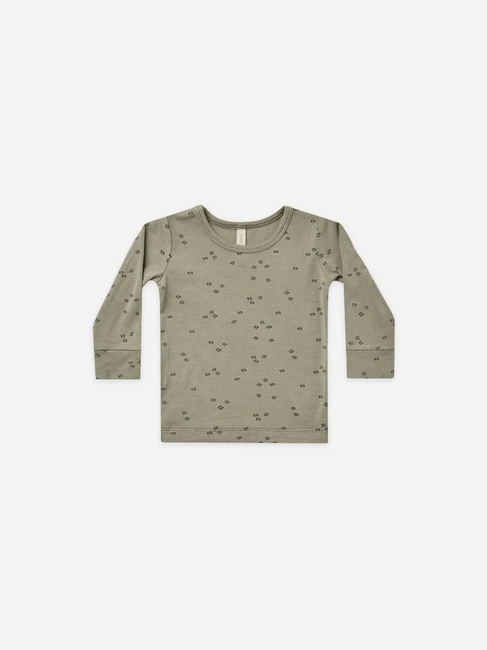 Quincy Mae Bamboo Long Sleeve Tee - Geo