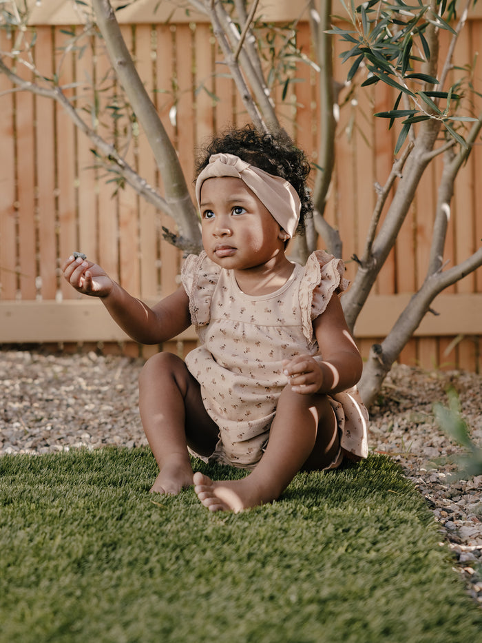 Quincy Mae Flutter Dress + Bloomer - Tulip