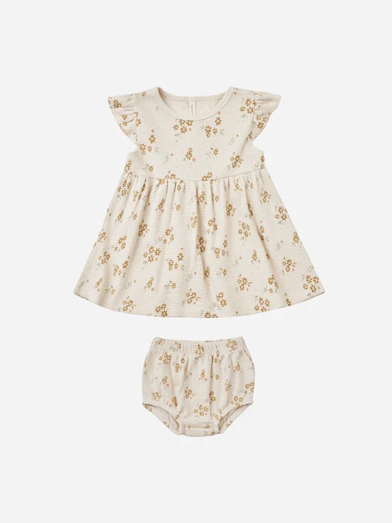 Quincy Mae Flutter Sleeve Dress - Honey Flower