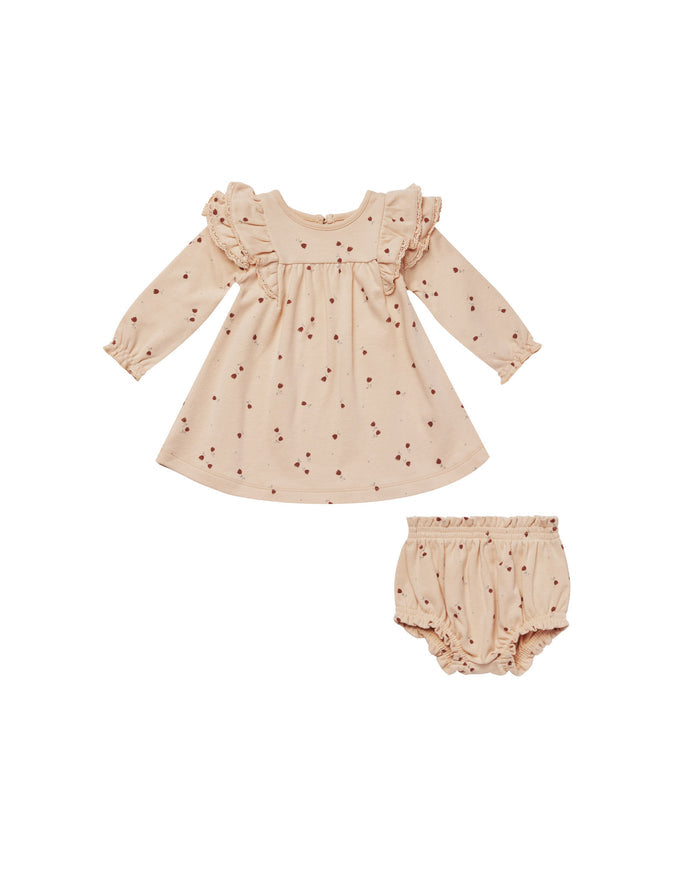 Quincy Mae Long Sleeve Flutter Dress Set - Tulips