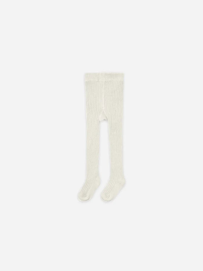 Quincy Mae Ribbed Tights - Ivory