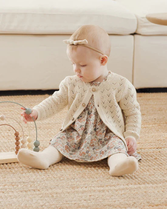Quincy Mae Scalloped Cardigan - Natural